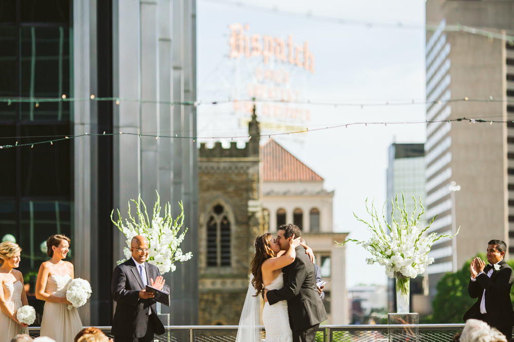 Renaissance rooftop wedding ceremony