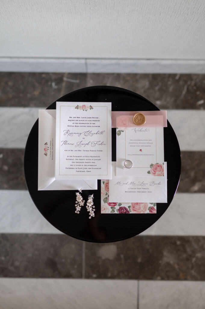 Cleveland Old Courthouse Wedding - Stationery and invitation suite with jewelry