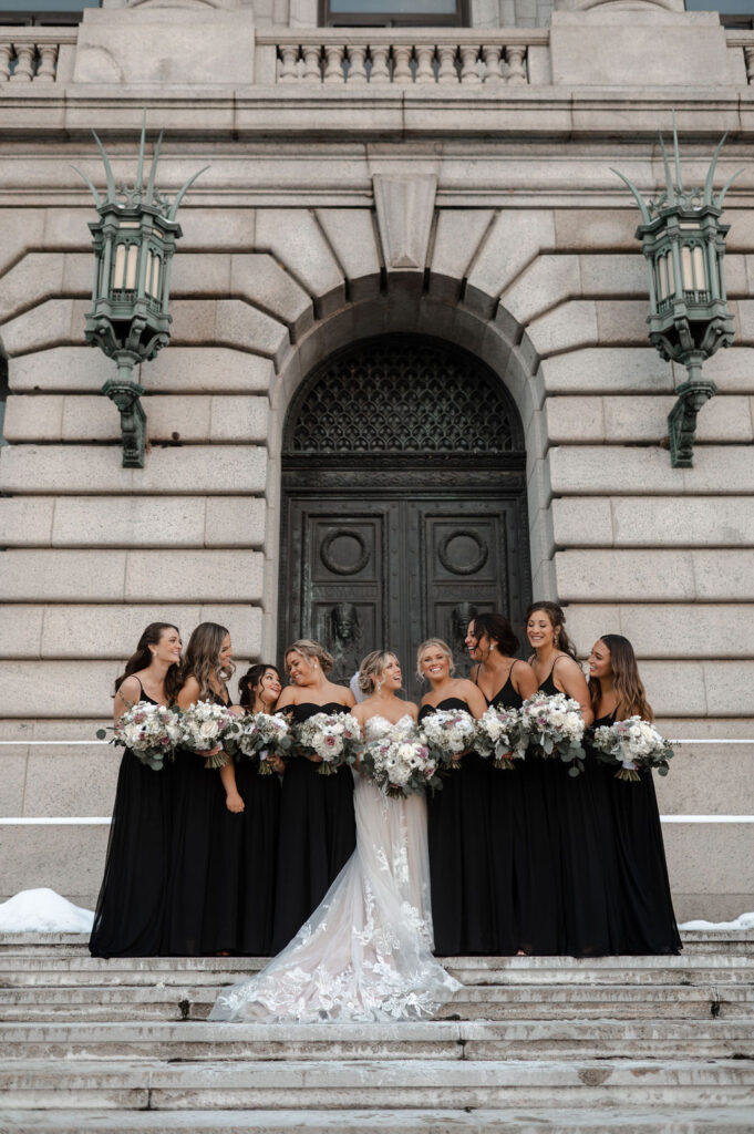 Cleveland Old Courthouse Wedding - bride and bridesmaids