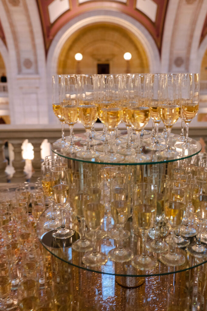 Cleveland Old Courthouse Wedding - champagne tower