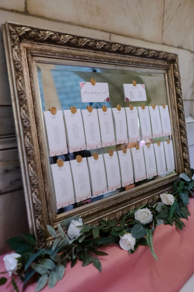 Cleveland Old Courthouse Wedding - seating chart