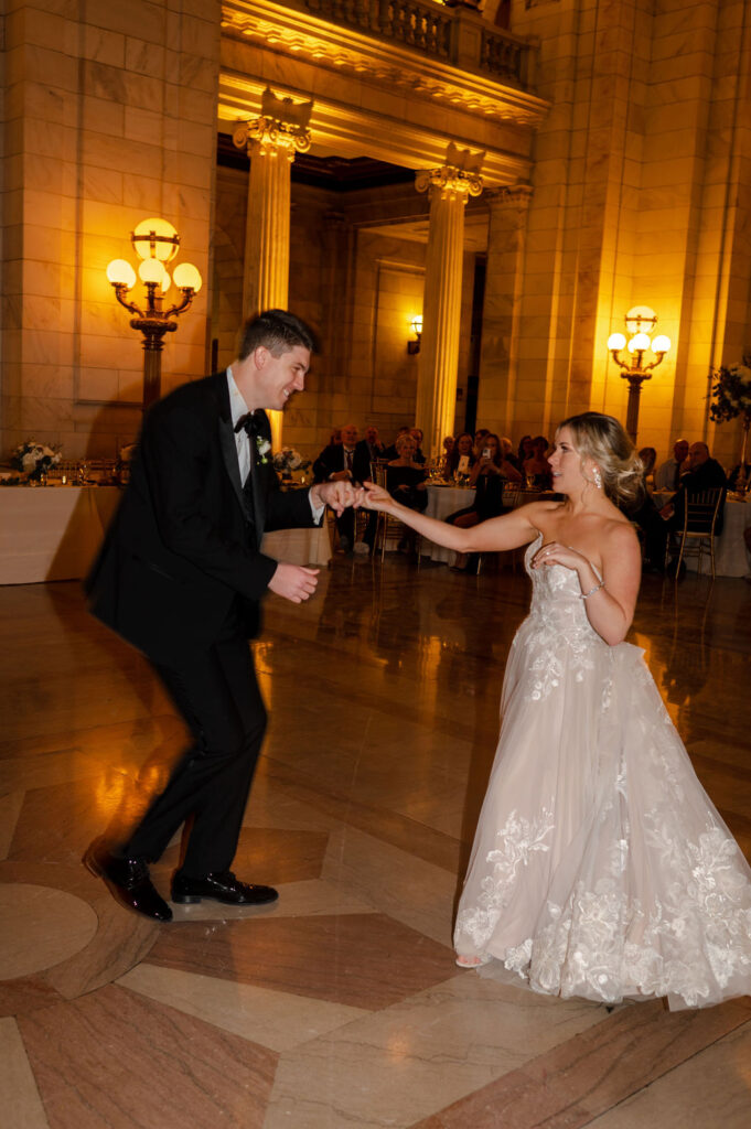 Cleveland Old Courthouse Wedding - bride and groom dancing